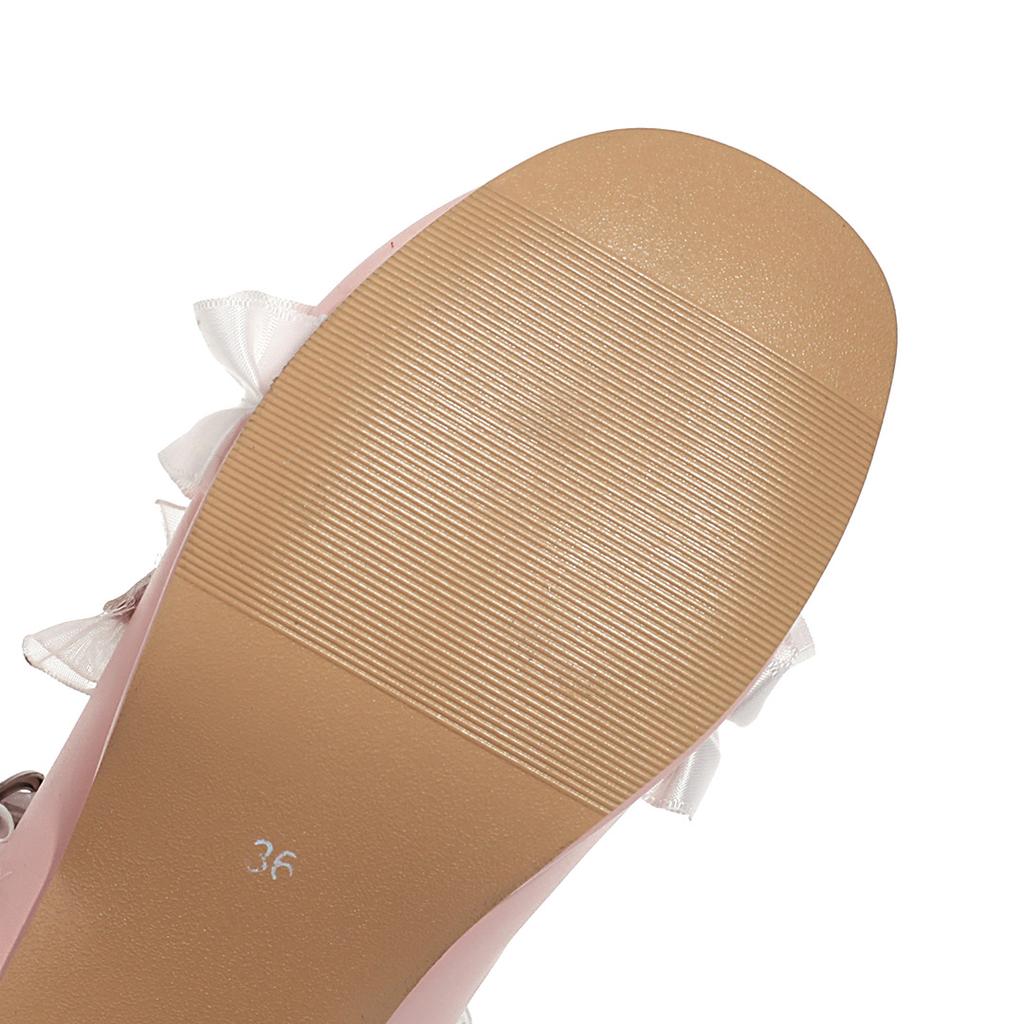 Lolita Shoes Women High Heels Pendant Lace Straps Bow Cute Girls Princess Tea Party Pumps Students Lovely Plus Size 34-48