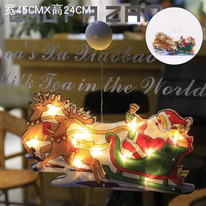 MAITA LED Luci a ventosa Babbo Natale Pupazzo di neve Luci da appendere alla finestra Luci decorative per l'albero di Natale