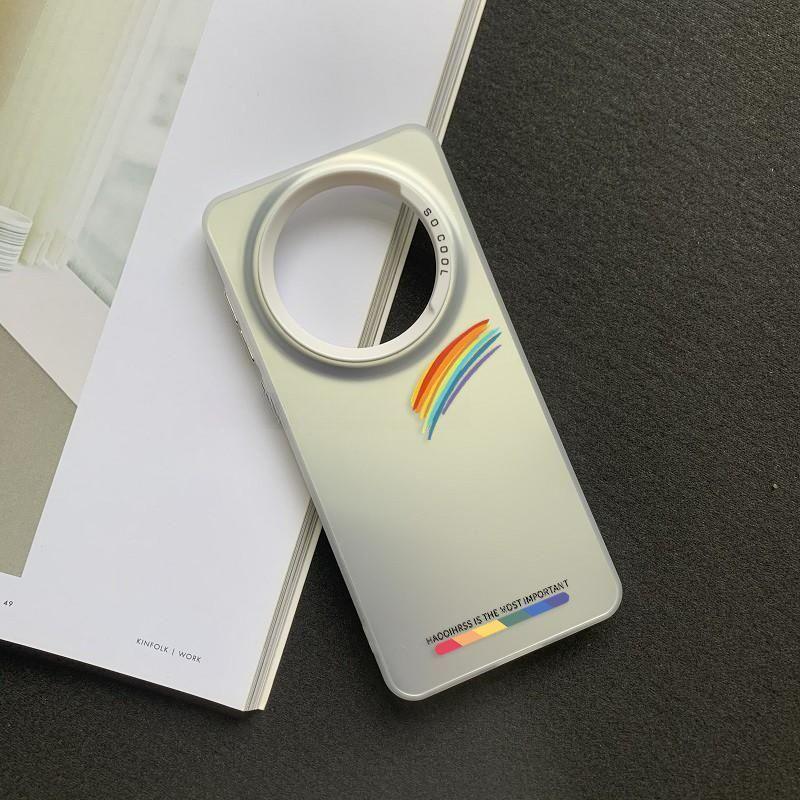 Simple Rainbow Is Suitable for Xiaomi 15/14/13 Mobile Phone Case Note14/13 Colored Silver Civi4pro New K807