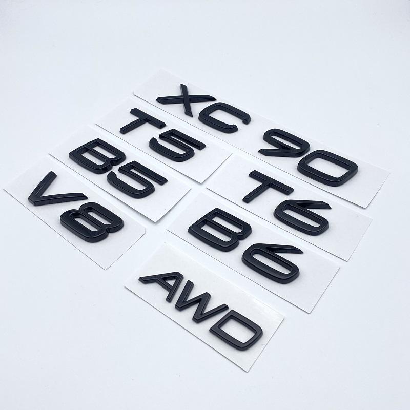 dgwxr9 New 3D Car Styling B5 B6 T5 T6 V8 AWD Rear Trunk Tail Logo Emblem Sticker for VOLVO XC90 Chrome Black Badge