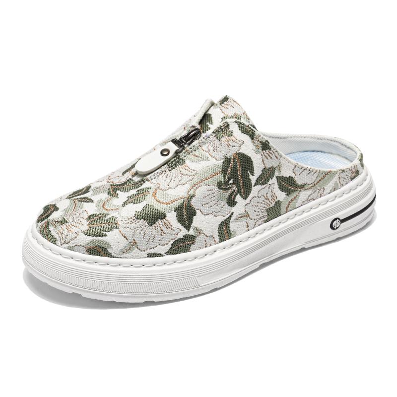 

Half Shoes For Men Mules Closed Toe Board Shoes Platform Slides Slip On Flats Backless Loafers Slippers Semi-Drag Casual Shoes 39