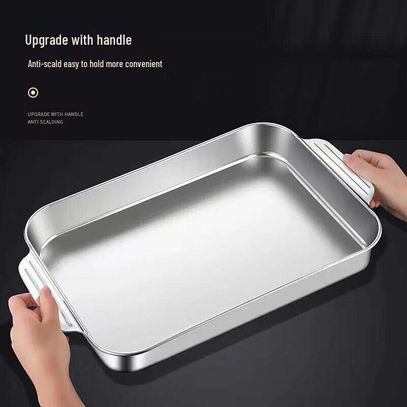 Stainless Steel Rectangular Roasting & Serving Tray