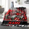 Racing Monster Truck Home Customize Your Name Blankets Comfortable Soft Lightweight Multiseason Blanket For Picnics Sofas Offices Beds Living Rooms