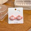 Summer Cartoon Cute Fruit Anthropomorphic Q Version Fun Girl Stud Earrings Peach Cow Flowers