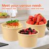 8 Oz 75 Pack Paper Soup Containers with Lids, Disposable Kraft Food Cups, Soup Cups Paper Ice Cream Cup, Dessert Cup, Yogurt Ice Cream Containers.