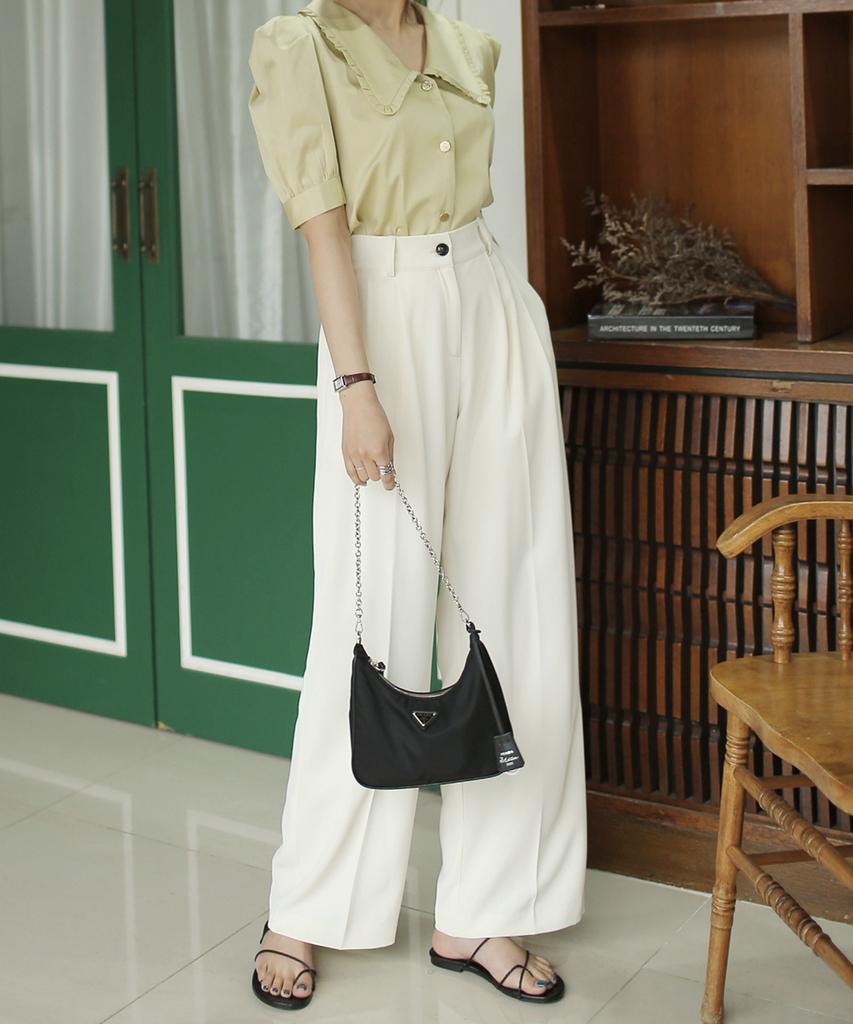 Ppaeppae Daily Pintuck Wide Slacks