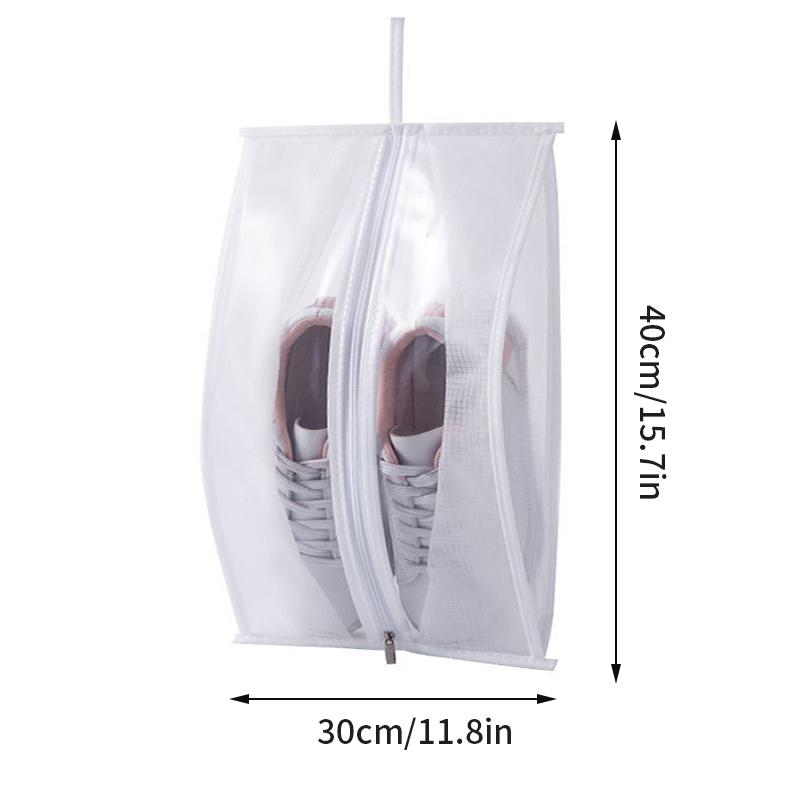 PEVA Portable Shoe Storage Bag Zipper Shoes Closet Organizer Travel Waterproof Pocket Large Capacity Sundries Bag Shoe Pouch