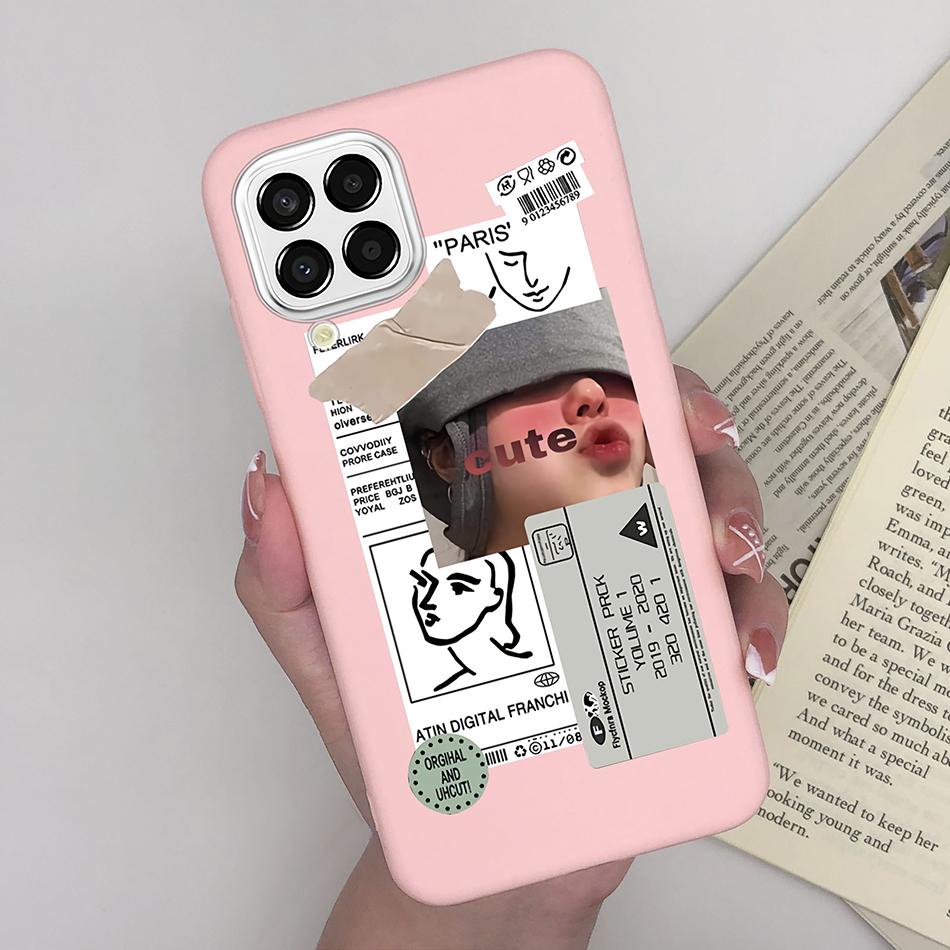 For Samsung Galaxy M33 5G Case Heart Cartoon Silicone Matte Shockproof Phone Cover For SamsungM33 GalaxyM33 M 33 Funda Shell TPU