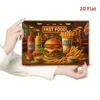 Metal Wall Art Retro Fast Food Sign, Tin Poster 8x12 Inch for Kitchen Bar Cafe