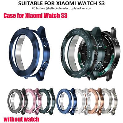 Kryt pro Xiaomi Mi Watch S3 Pouzdro Příslušenství PC Ochranný kryt pro Mi Watch S3 Galvanizované Drátové Kreslení Duté Pouzdro+Rámeček My