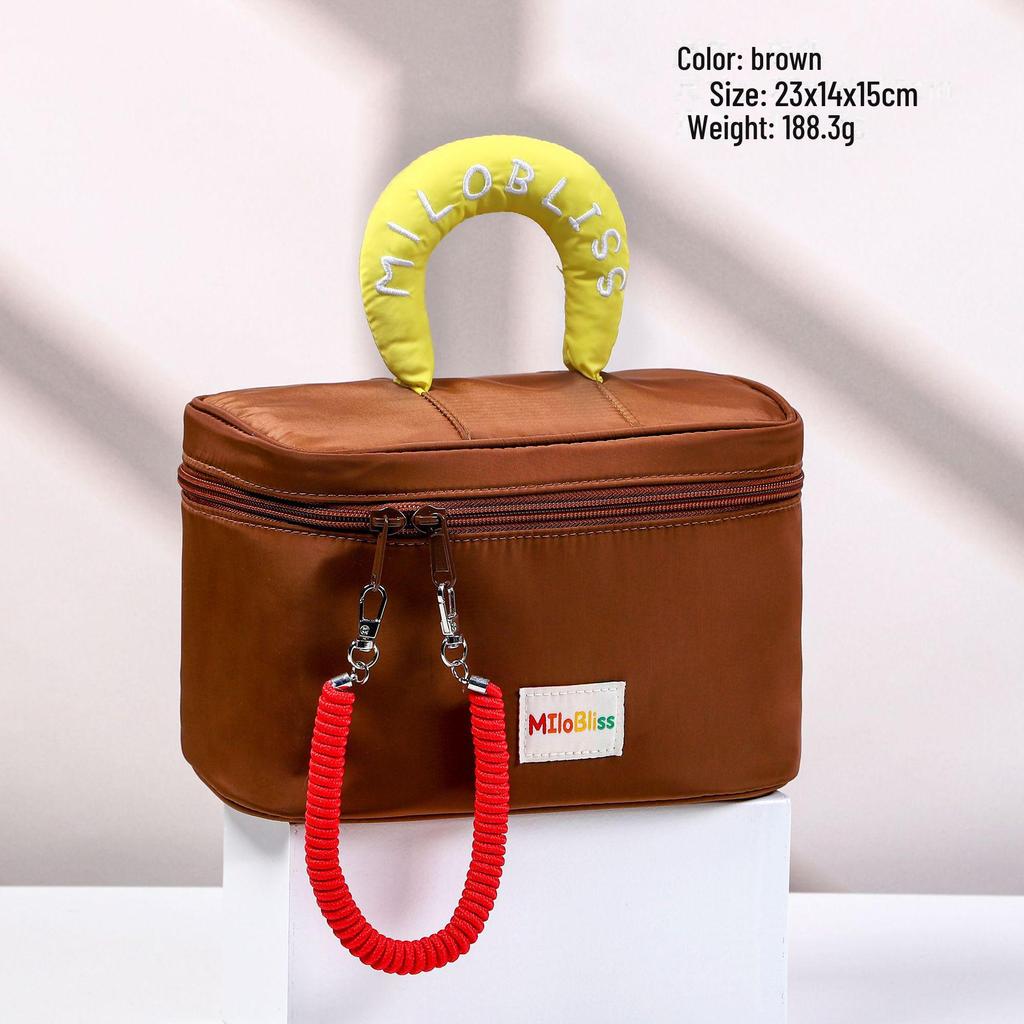 High-Capacity Cute Contrast Color Waterproof Cosmetic Bag for Women