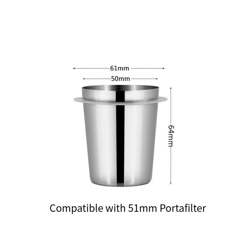 Edelstahl Espresso Kaffee Dosierbecher Kompatibel mit Siebträger Kaffeepulverzuführer Teil 51/53/58mm Kaffeezubehör