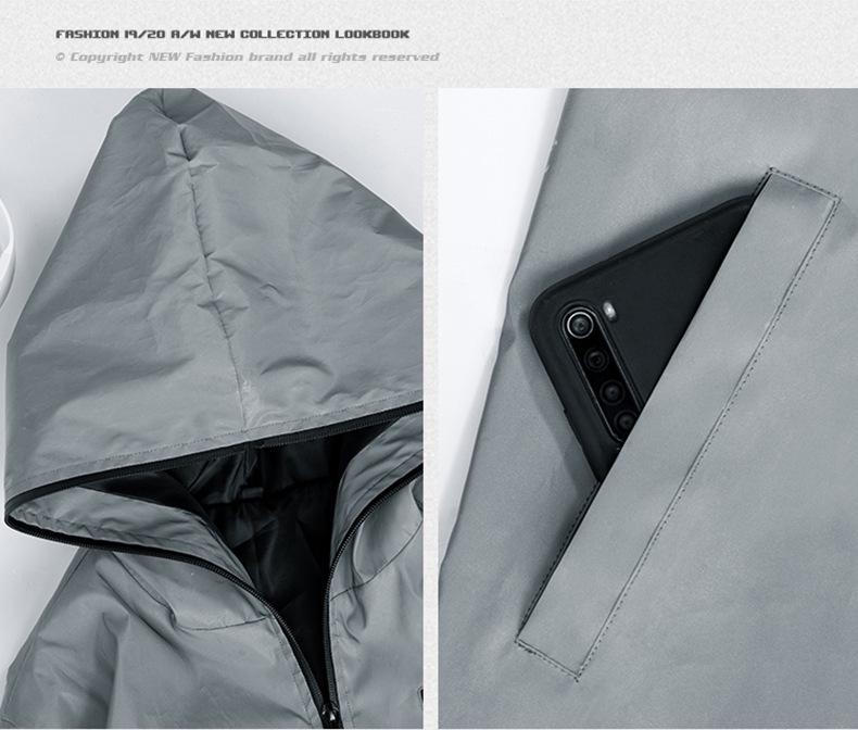 Men's Reflective Hooded Windbreaker: Cross-Border Outdoor Streetwear Casual Jacket with Custom Logo