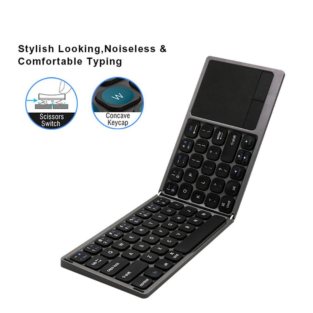 Foldable BluetoothCompatible Keyboard Portable Wireless Keyboard Rechargeable UltraSlim Folding Keyboards