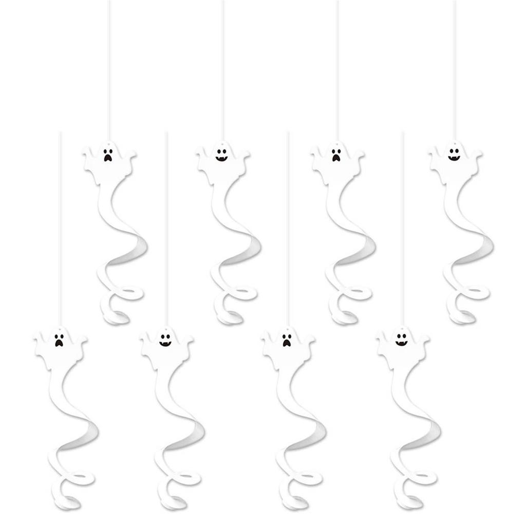 Halloween Black Bat Hanging Swirls Decoration 10 Pcs Set Spooky Ceiling Decor for Home Party and Haunted House