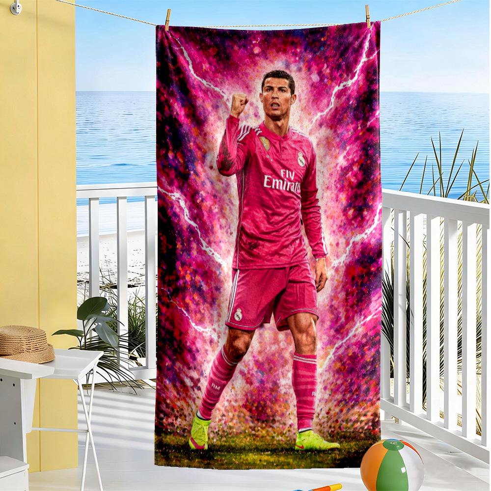 Ronaldo's Endurance Motivates Beach Towel High Absorbency & Quick-Dry Comfortable Lightweight Perfect for Traveling Yoga Camping and Swimming