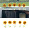 New 5pcs Swinging Sunflower Car Ornaments Refreshing Healing Fresh Flowers Car Center Console Decor Creative Desk Ornaments