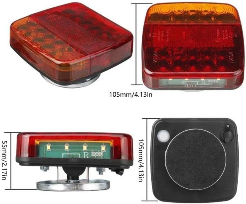 LED Wireless Trailer Lights Magnetic Trailer Lamp Tail Lights for Truck Vehicle Rechargeable Towing Light Kit