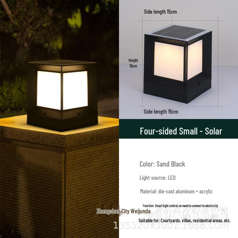 Waterproof Outdoor Solar LED Post Top Light for Gardens and Villas