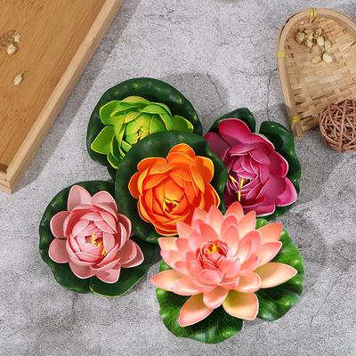 5Pcs Artificial Floating Water Lilylotus Flower Pond Decor 10Cm Artificial Lotus