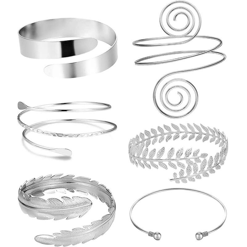 New Hot Selling Punk Fashion Open Wide Cuff Bracelet Gold-plated Arm Bracelet Women's Gift