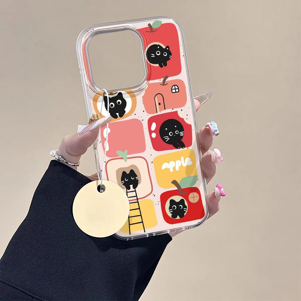 Painted Phone Case for iPhone 12 13 15 16 iPhone 16 12 13 14 15 Pro  14 15 16 Pro Max Coverage Shockproof Anti-Fingerprint Fresh Style Protective Case
