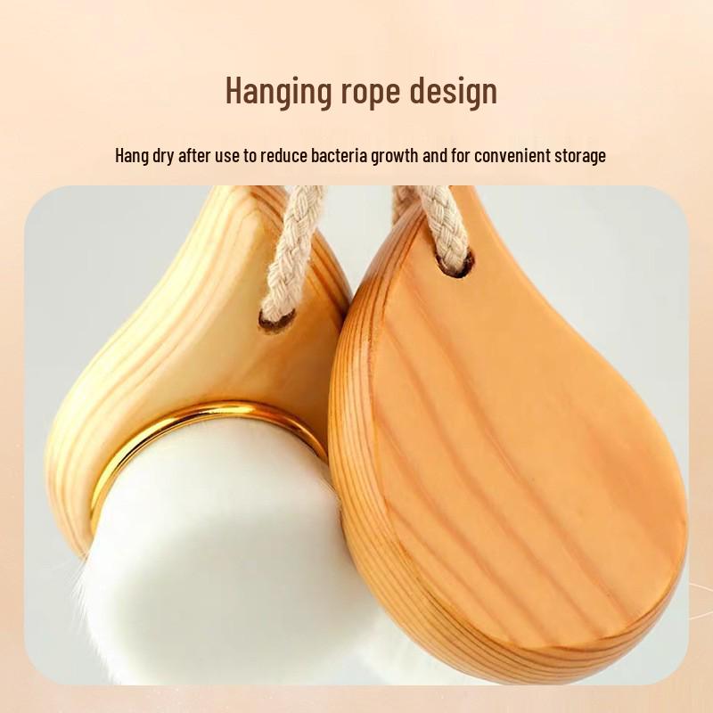 Raindrop Pine Wood Face Wash Brush - Soft Bristle Makeup Cleansing Tool