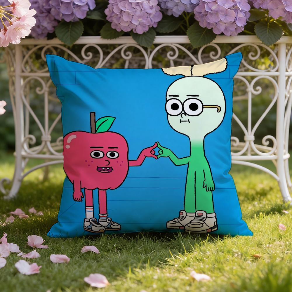 Anime Food A-AppleS And OnionS Cushion Cover Home & Car Dual-Scene Pillow Cover: Reversible for Premium Comfort