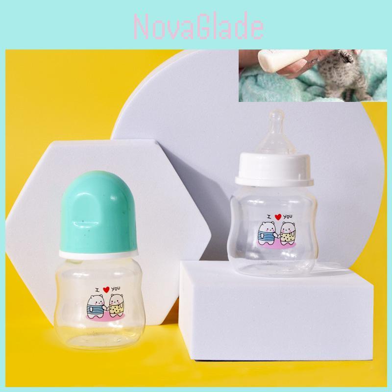 Pet Milk Bottle Kit For Newborn Cats And Dogs Soft Nipples Brush Included Pp Material