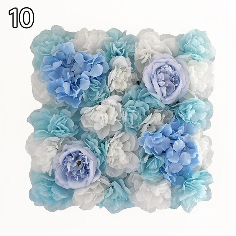 35x35cm Color Artificial Rose Flower Wall Panels Faux Rose Flower Row Stage Backdrop Layout Wedding Proposal Party Home Decor