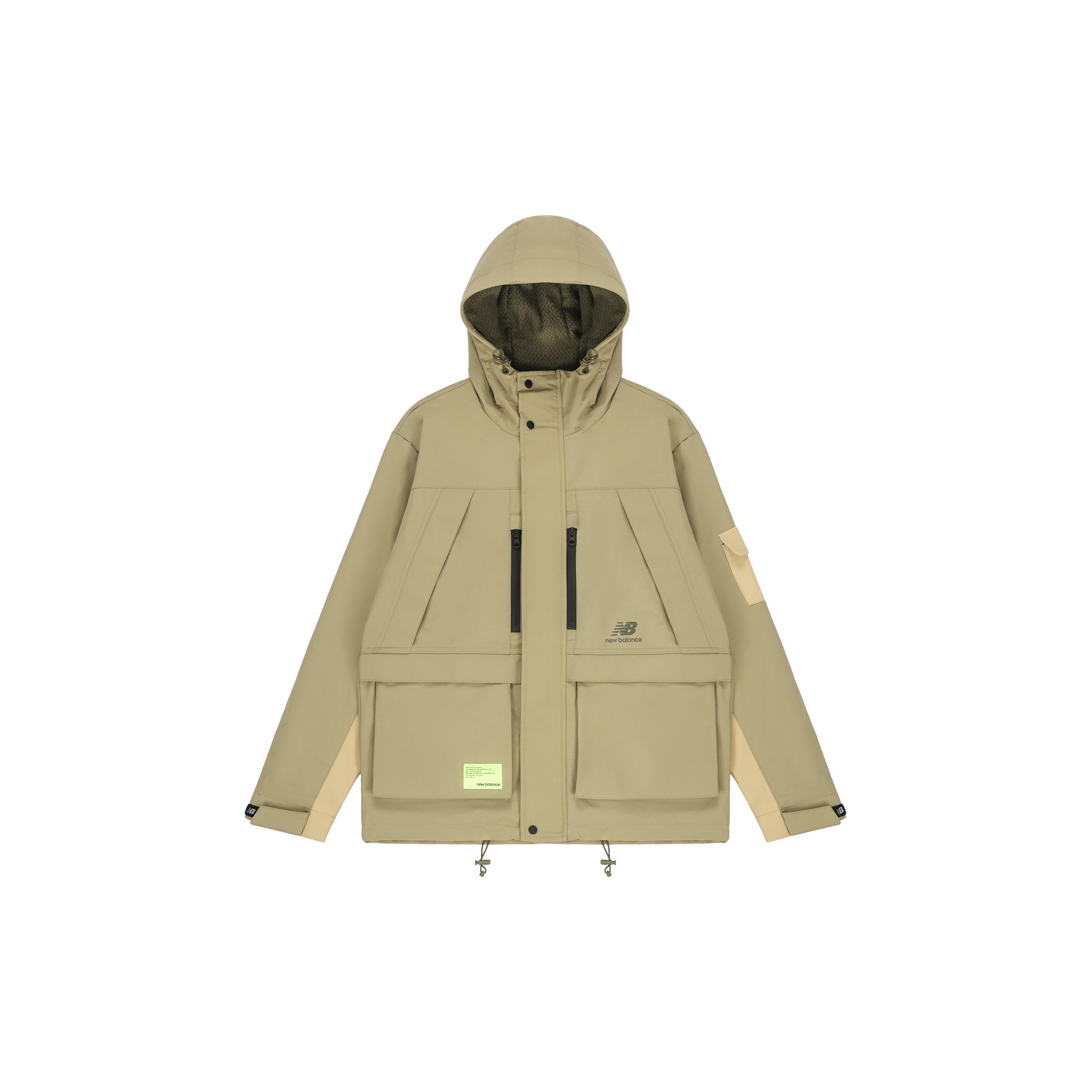 New Balance Men s New Balance Multiple Pockets Woven Hooded Jacket Khaki AMJ21356-TCO M
