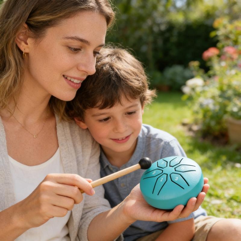 6 Note Mini Steel Tongue Drum 3 Inch Size Promoting Mindful Meditation Stress Relief And Yoga Crafted From Durable Steel