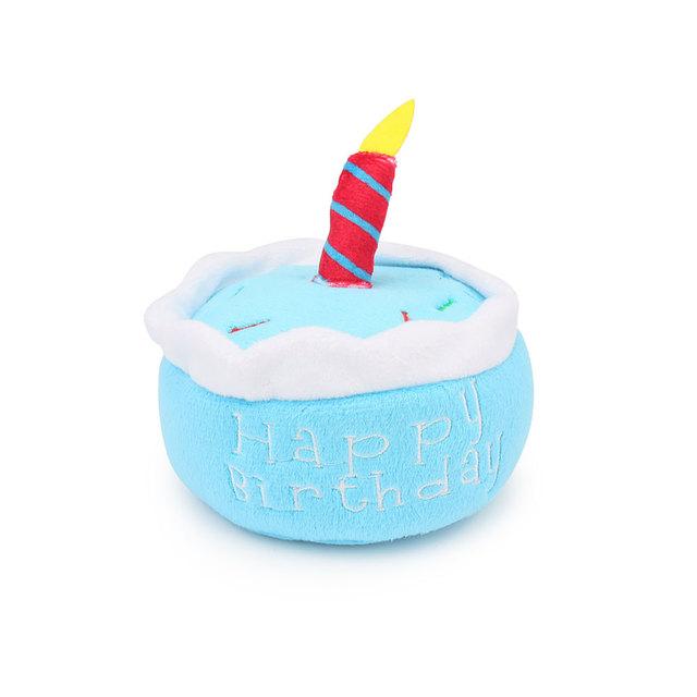 Cake Dog Toy Plush Birthday Cake Play Interactive Chew Celebration Squeaky Soft Cupcake Pet Toy