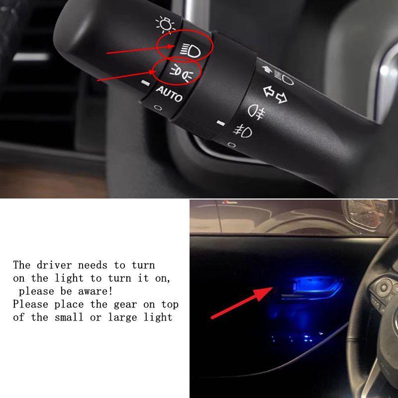 for Toyota Corolla Door Bowl Armrest Atmosphere Light Interior LED Blue Door Bowl Handle Frame Light