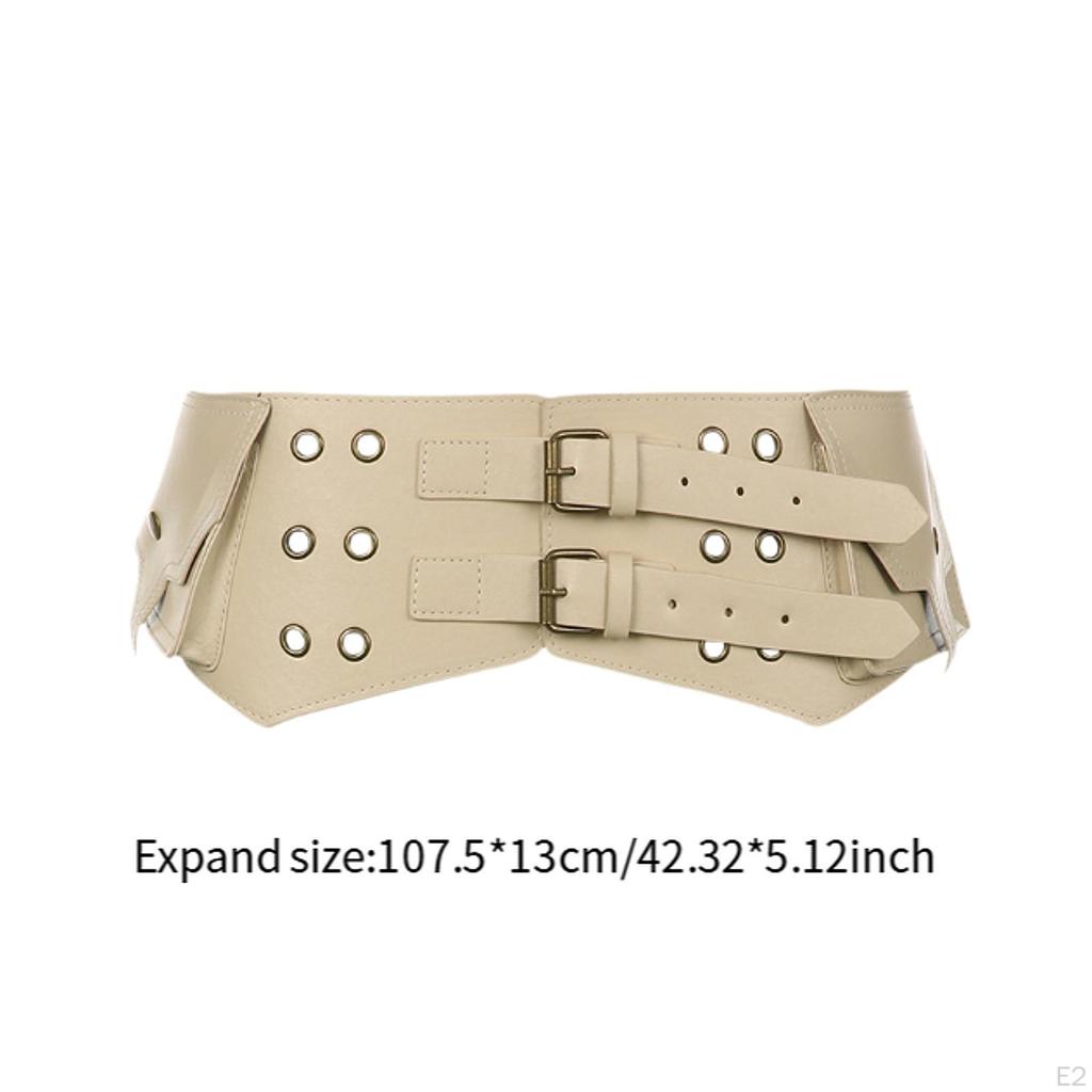 Women PU Leather Wide Belt Exaggerated Western Cowgirl Clothing Accessories