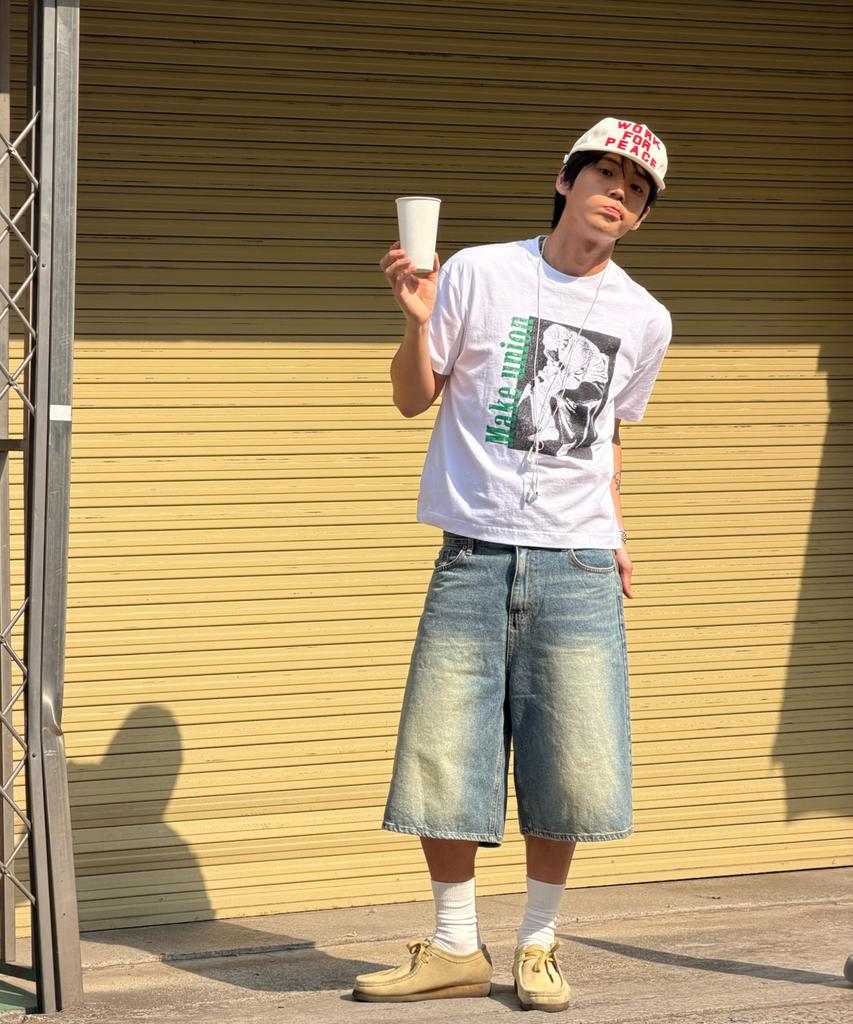 AMOU Trouble Half T-Shirts White