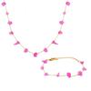 Bohemian Pink Natural Stone Choker & Bracelet Set for Women