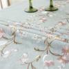 Floral Embroidery Tassel Tablecloth, Cotton Linen, Dust Proof Table Cover, Kitchen, Dining Room,Home Party, Tabletop Decor