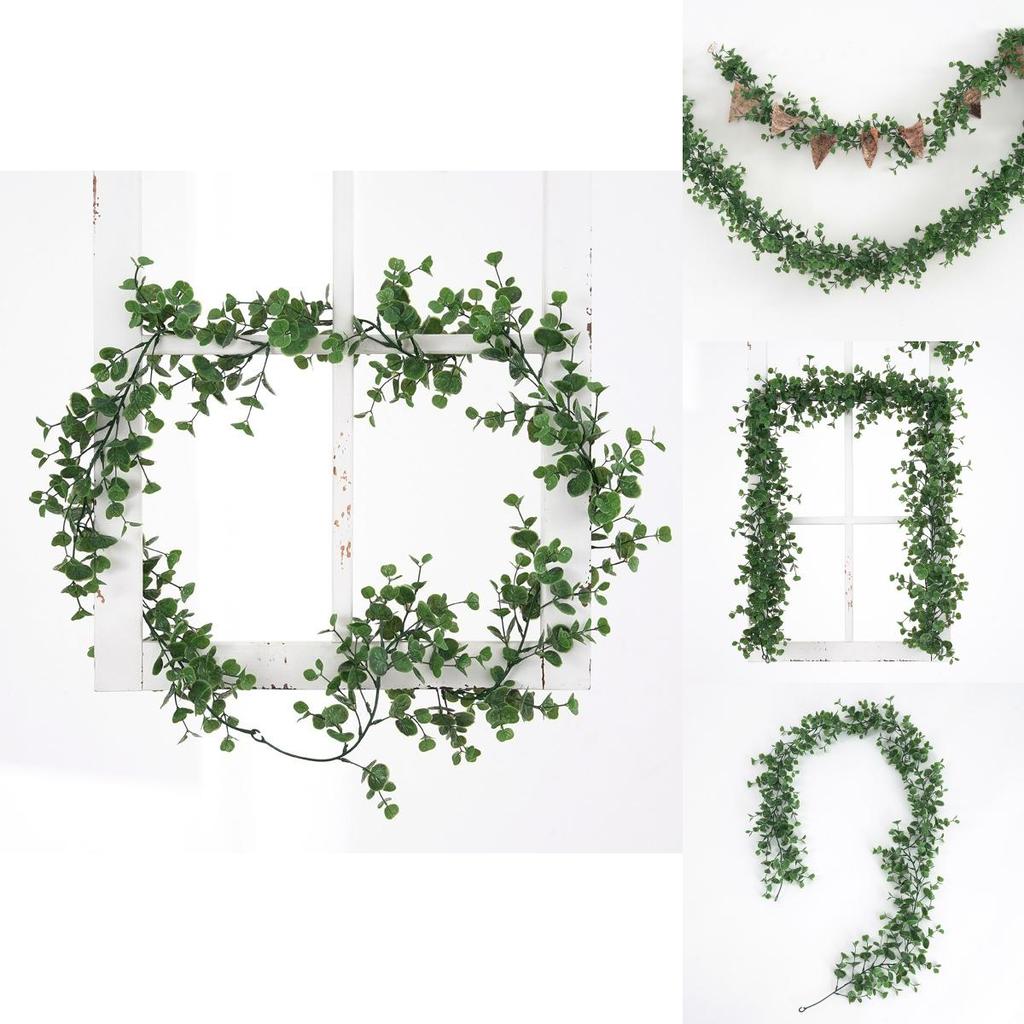 Indoor Green Wall Decor With Faux Plant Money Leaf Vines For Home And Photography