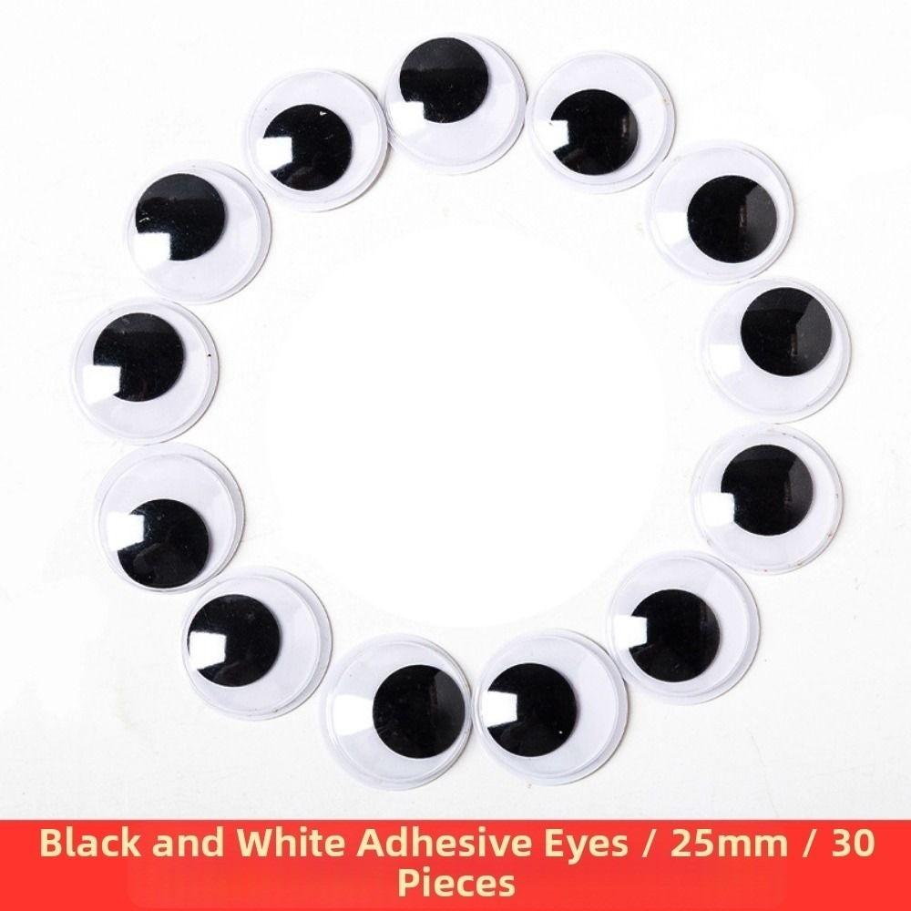 30/100pcs/bag Plastic Wiggling Moving Eyes Black&White Kids Stuffed Animals Plush Eyes