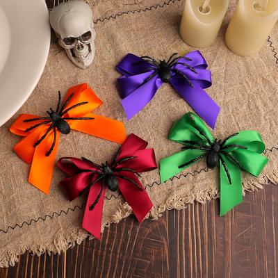 Halloween Hair Clip Spider Bow Hairpin Cute Funny Side Clip Fringe Barrette Day of the Dead Decoration Girls Hair Accessory Gift