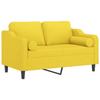 VidaXL 2-seater Sofa with Light Yellow Pillows 120 Cm Fabric, Sofa, Loveseat, Living Room Sofa, Sofas, Sofa 3200842