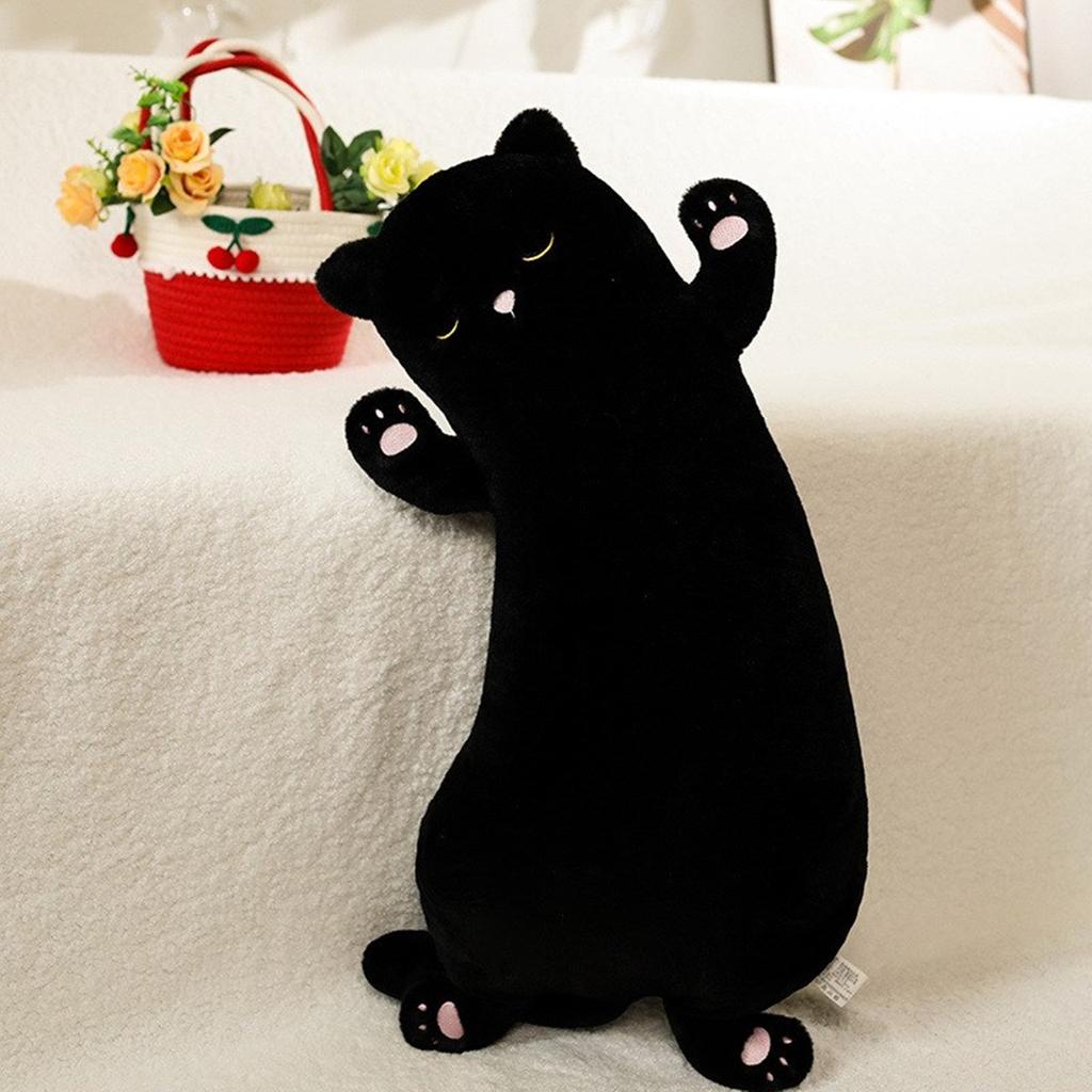Long Cat Plushie Pillow Stuffed Animal Shape Sofa Decoration Cat Shape Soft PP Cotton Cushion Throw Pillows Home Decor