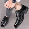 Brogue Men's Leather Shoes Business Formal British Carved Men's Leather Shoes Lace-up Breathable Trendy Oxford Shoes