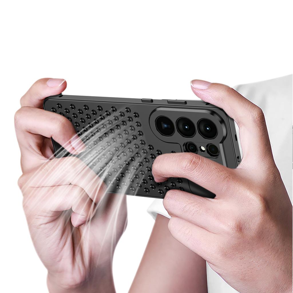 Aluminum Fragrance Hollow Heat Dissipation Phone Case For Samsung S23 S24 S25 S26 Ultra Lens Protection Shockproof Cover