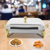 2,9L rechteckige Chafing Dish, Buffet-Server-Set, Edelstahl-Warmhaltebehälter, ofenfester Glasdeckel, Catering-Zubehör für Bankette