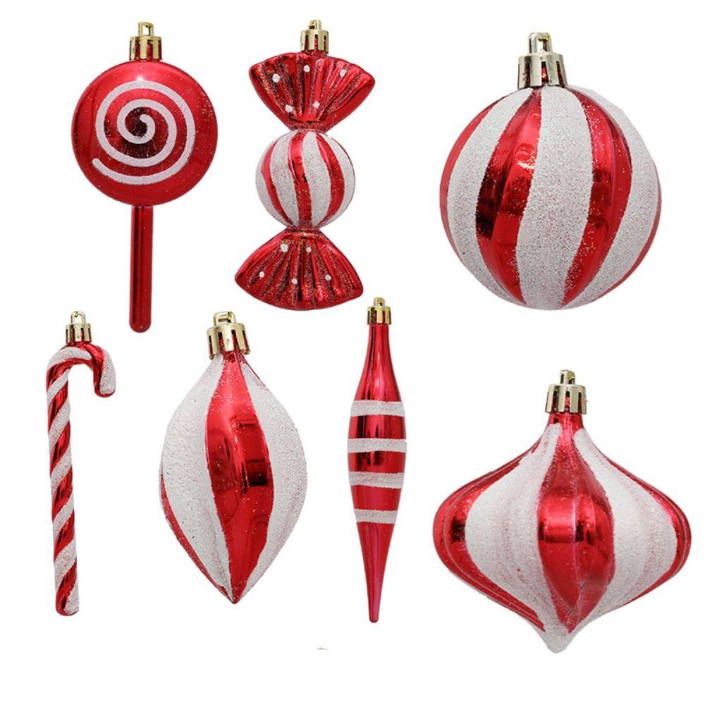14pcs/set Candy Cane Xmas Tree Hanging Pendants Red Christmas Tree Hanging Ornaments  Natal Gift