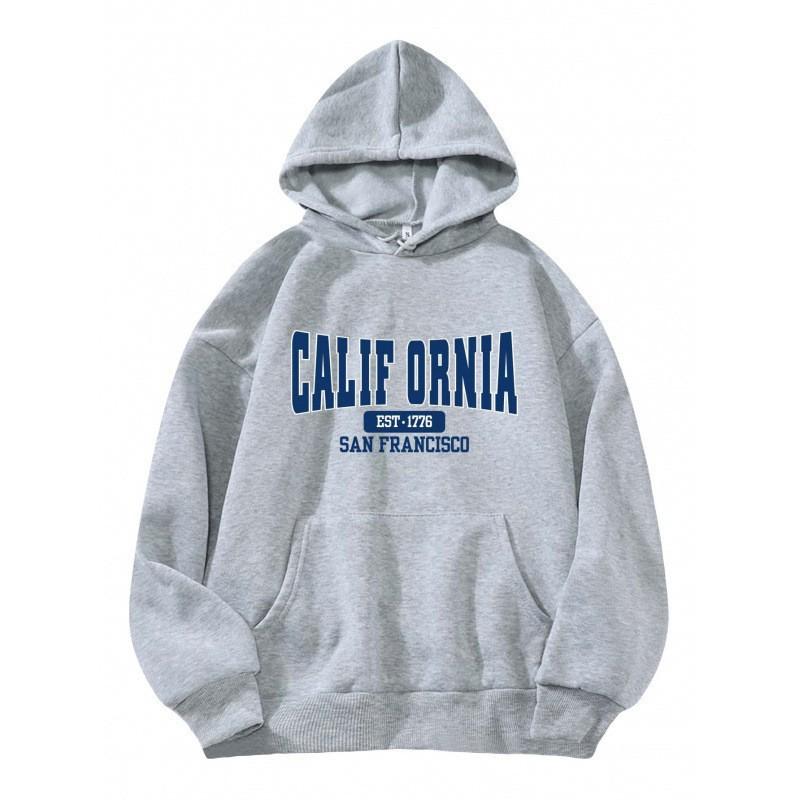 Casual Loose Hooded Sweater Fashion Print