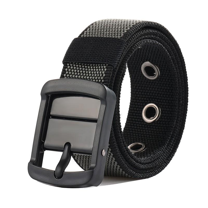 Reversible Dual-Color Nylon Belt With Rotating Pin Buckle Unisex Casual Waistband Jeans Pants 120 cm