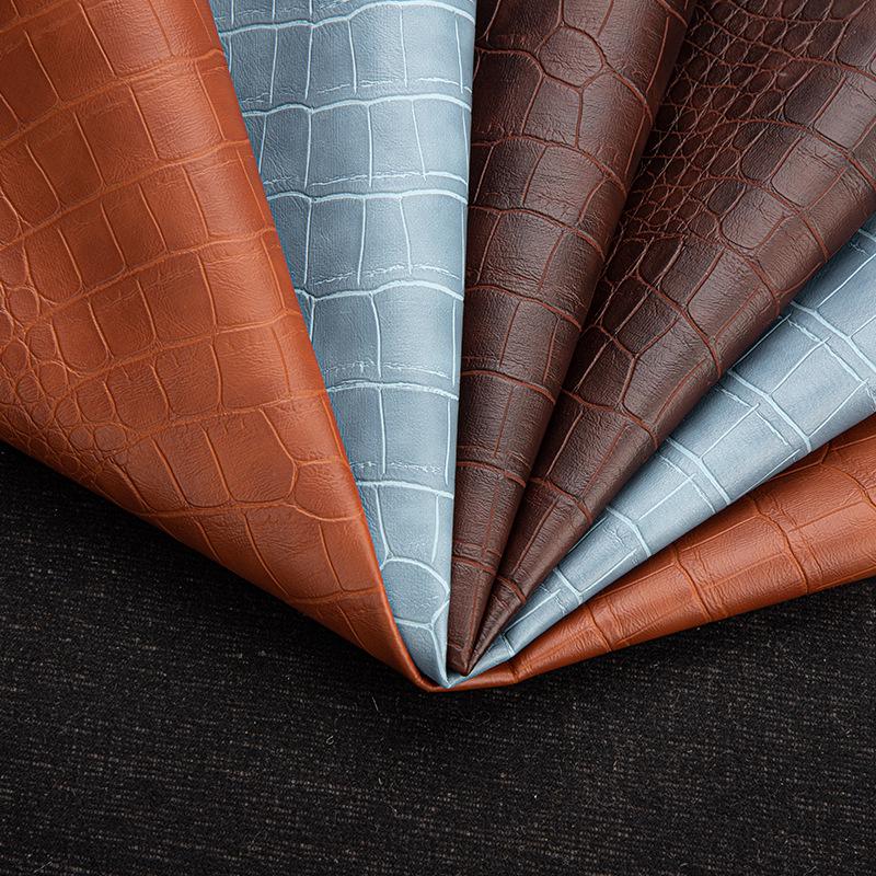Crocodile Pattern PU Leather Fabric for High-End Clothing